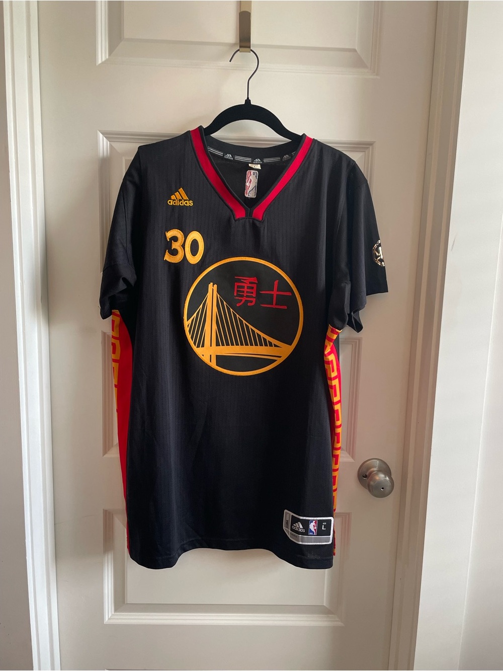 adidas Black and Yellow Stephen Curry #30 Warriors Jersey